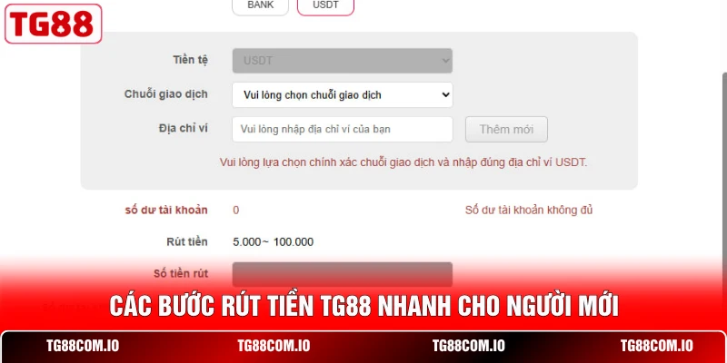 Các bước rút tiền TG88 nhanh cho người mới