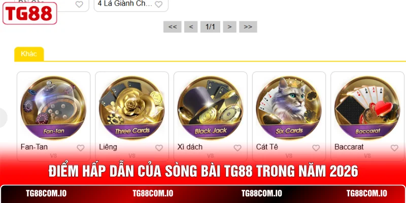 Điểm hấp dẫn của sòng bài TG88 trong năm 2026