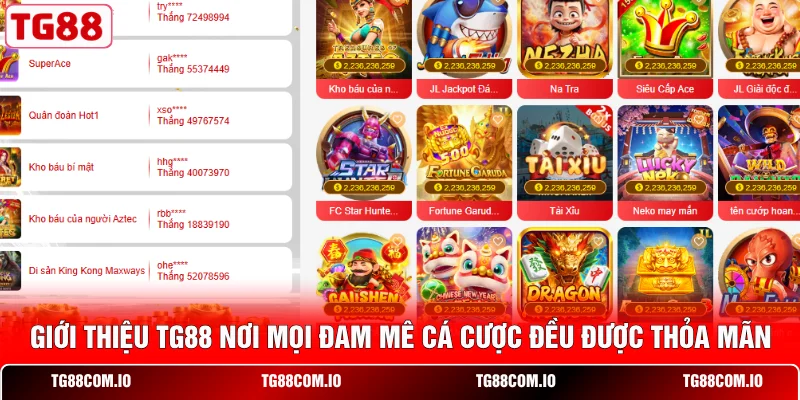 Giới thiệu TG88 nơi mọi đam mê cá cược đều được thỏa mãn