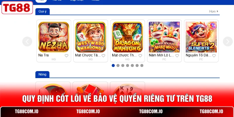 Quy định cốt lõi về bảo vệ quyền riêng tư trên TG88